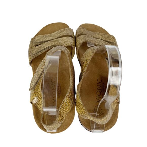 Vionic Valencia Tan Snake Print Comfort Sandal 9 Cork - Picture 10 of 12